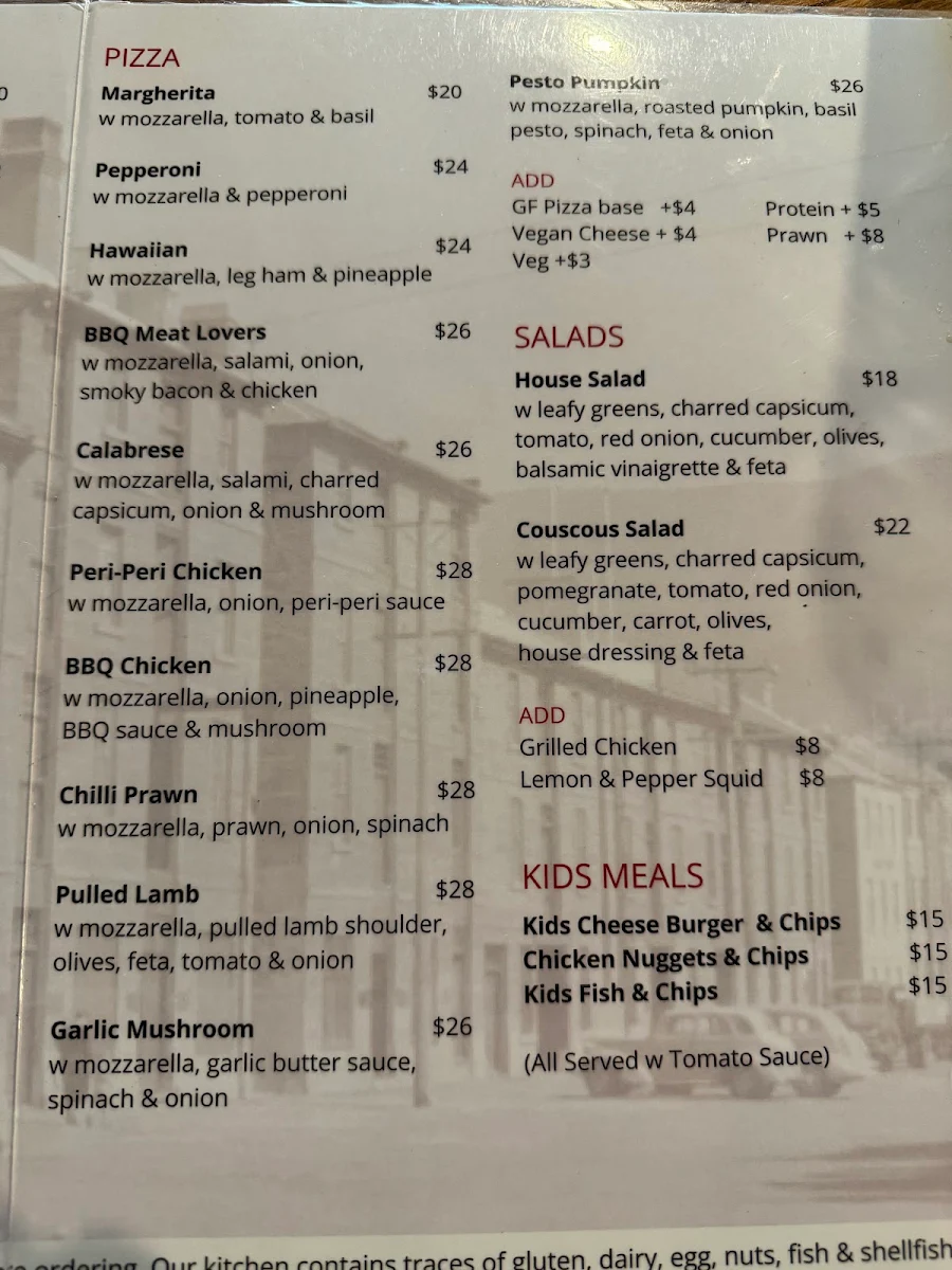 Menu, Grape Food and Wine Bar