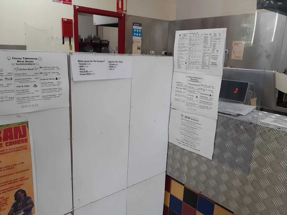 Menu, Florey Take Away