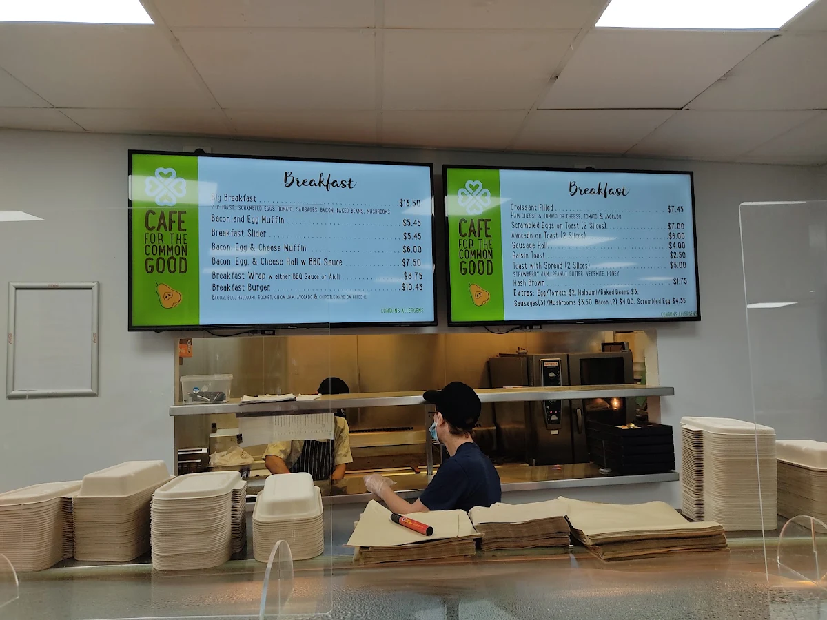 Menu, The Cafe for The Common Good