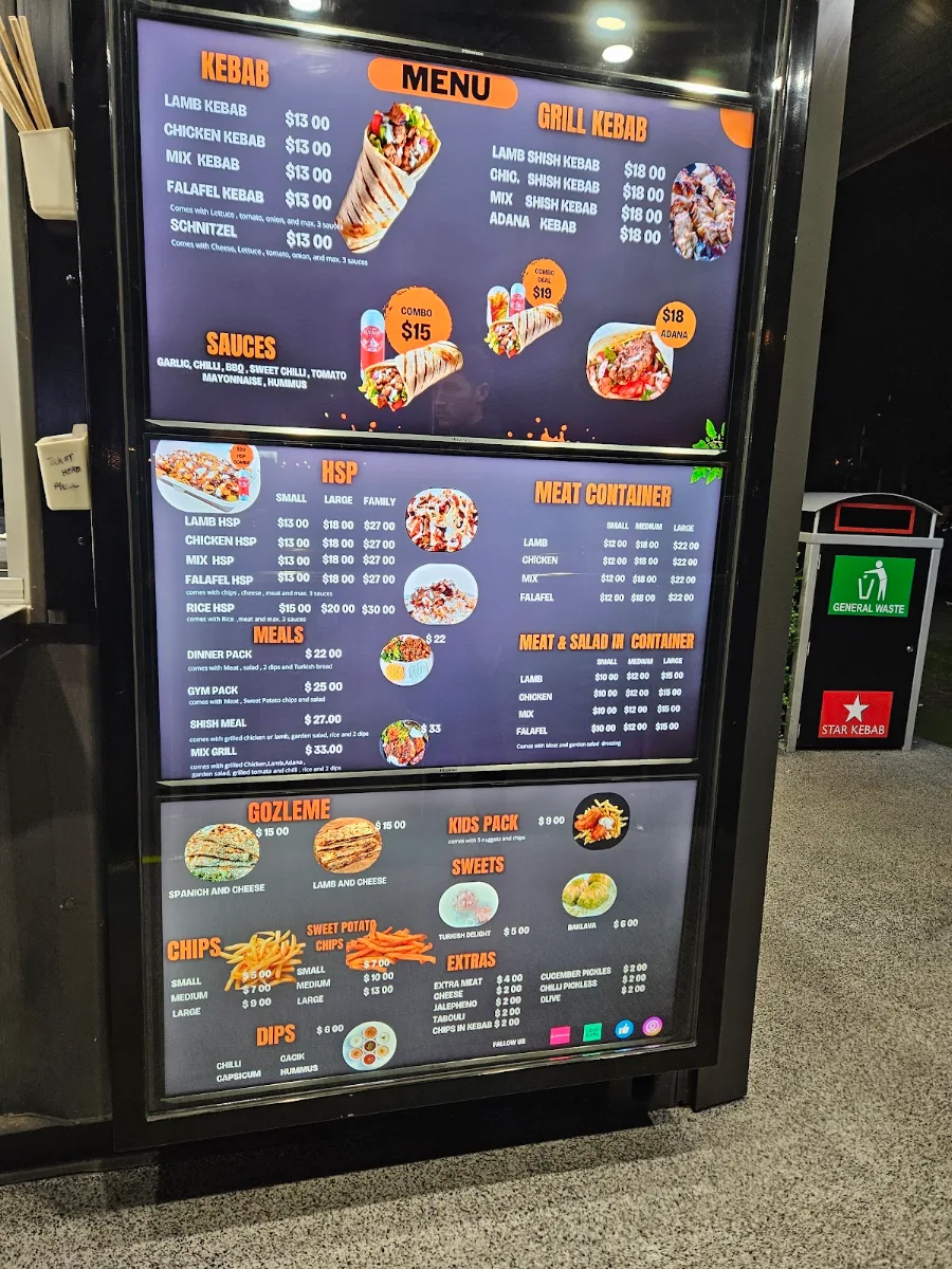 Menu, Star Kebabs