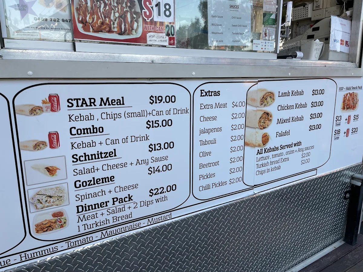 Menu, Star Kebabs