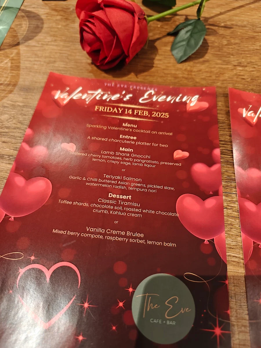 Menu, The Eve Cafe and Bar