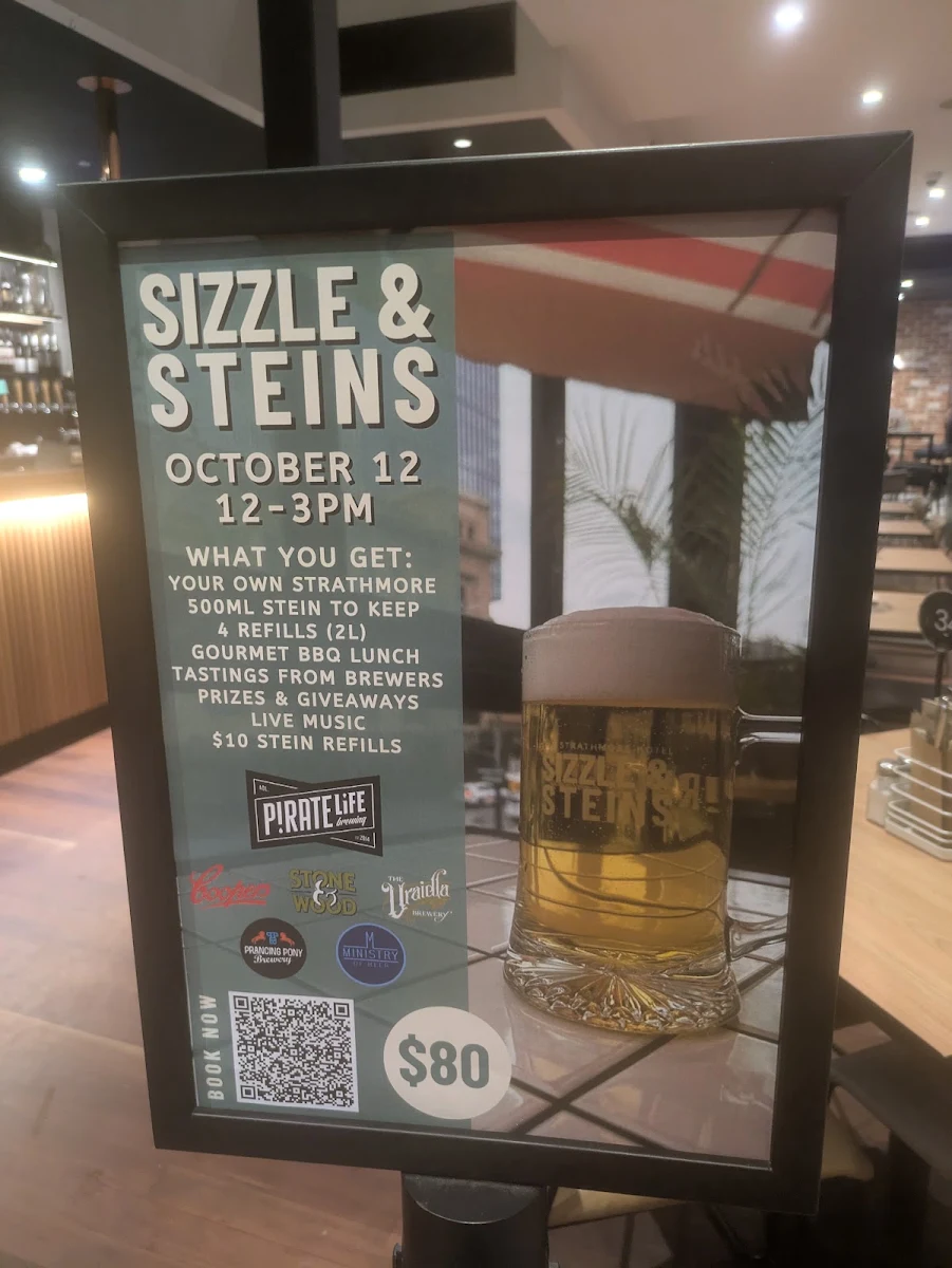Menu, Verandah Dining at The Strathmore – Level 1