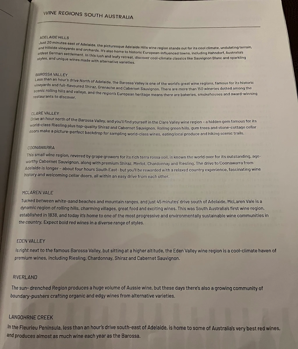 Menu, Verandah Dining at The Strathmore – Level 1