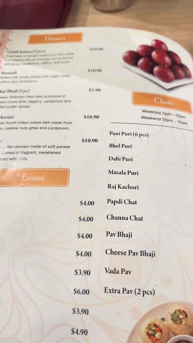 Menu, Adyar Ananda Bhavan Melbourne (A2B Melbourne)