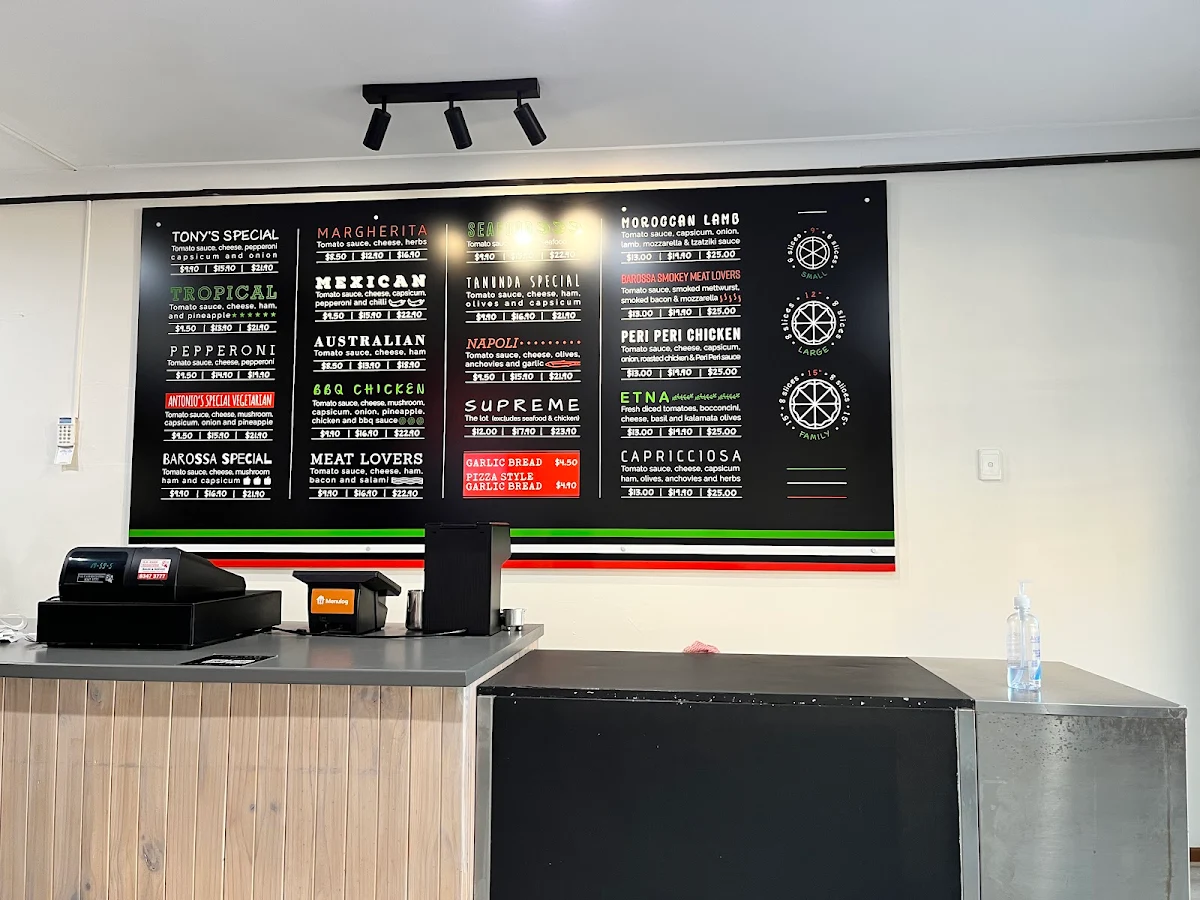 Menu, Mia Pizza Deliveries