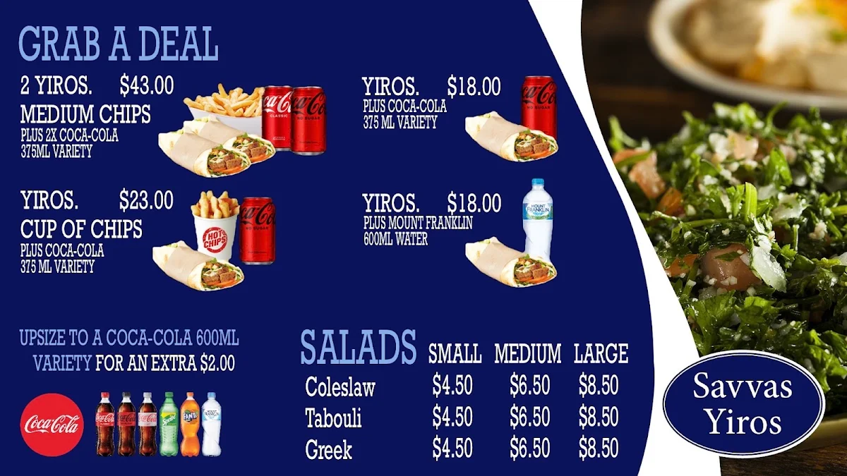Menu, Savvas Yiros