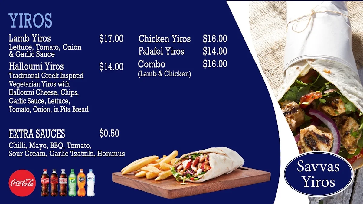 Menu, Savvas Yiros