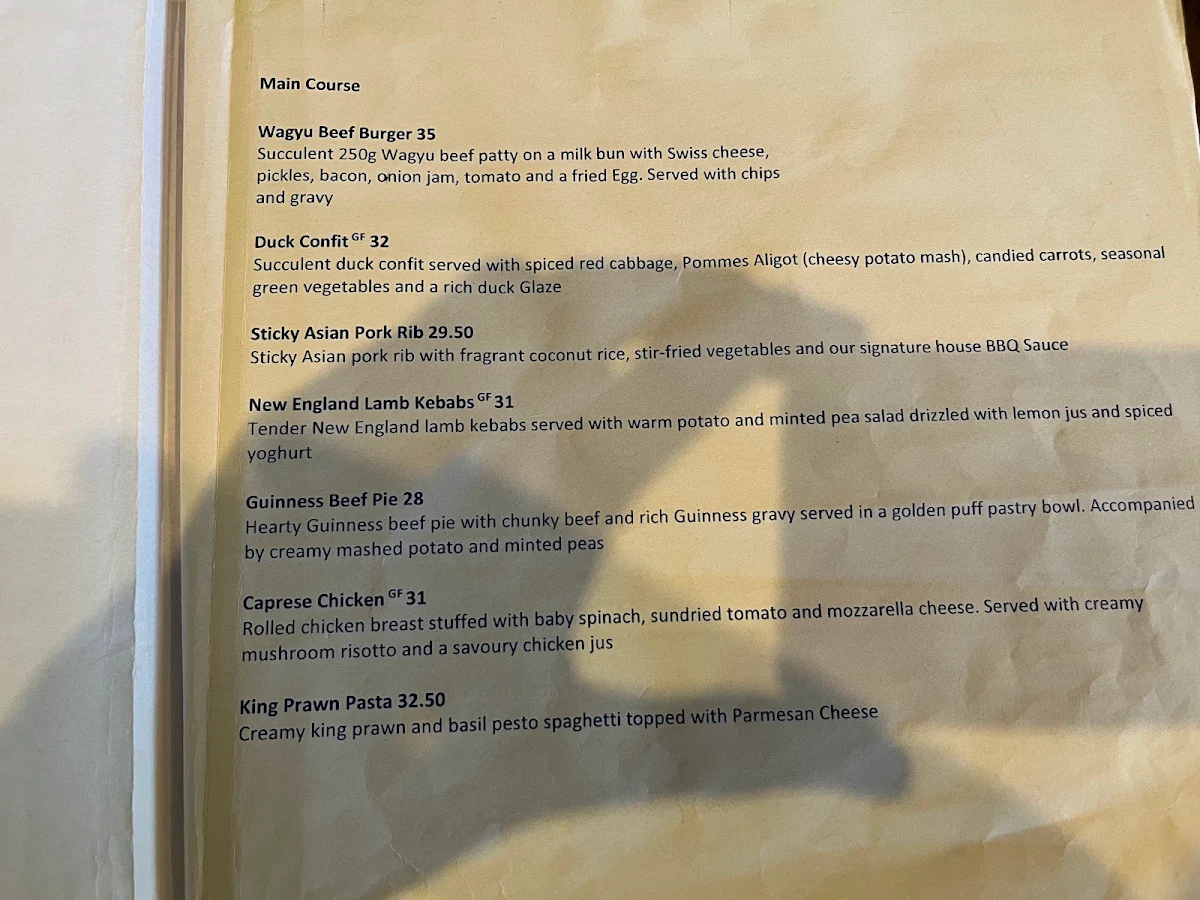 Menu, The Highlands Restaurant