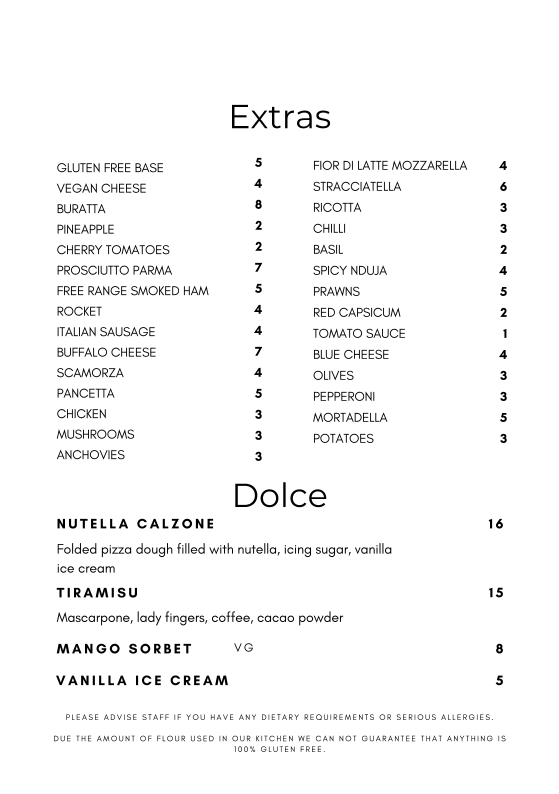 Menu, Cucina 91 - Italian Kitchen
