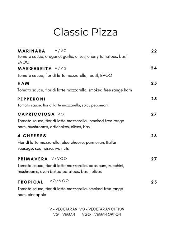 Menu, Cucina 91 - Italian Kitchen