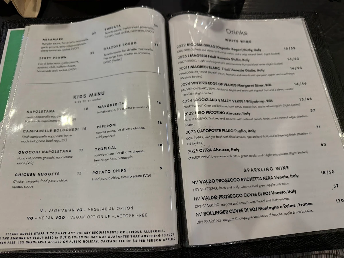 Menu, Cucina 91 - Italian Kitchen