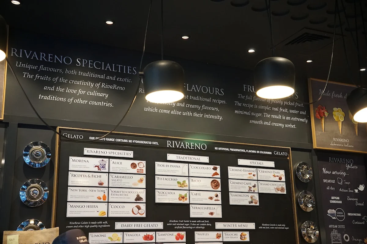Menu, Rivareno Gelato Barangaroo