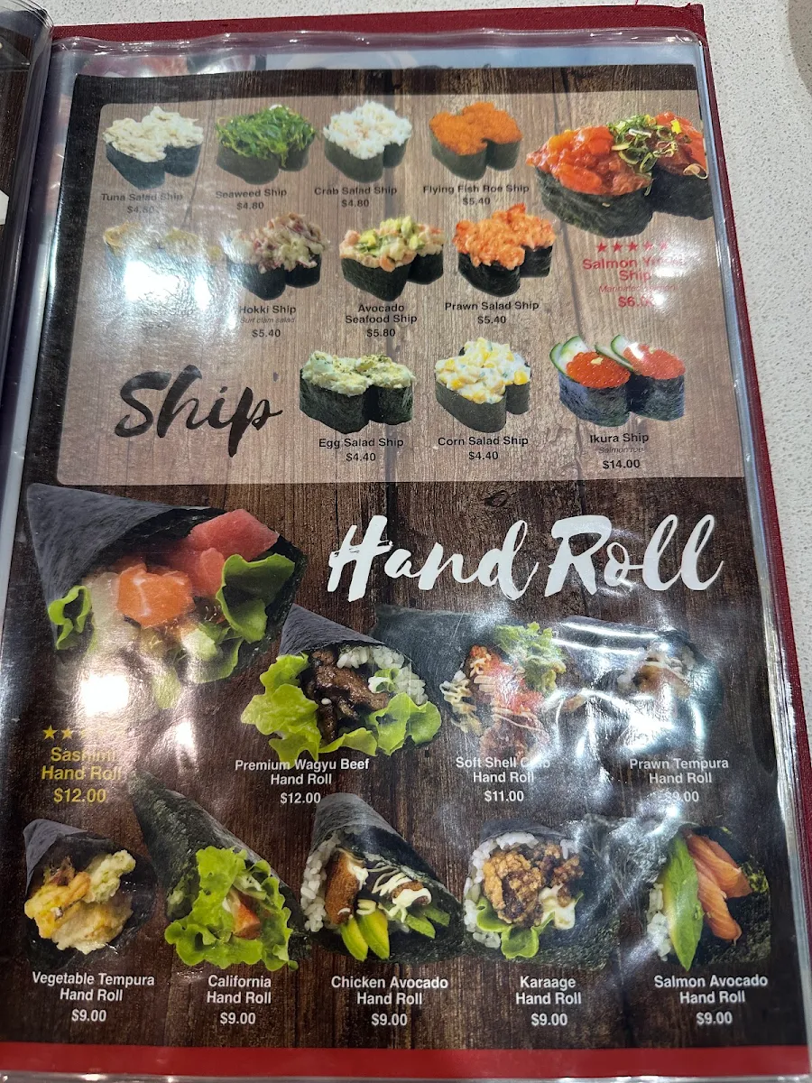 Menu, Sushi Kaido