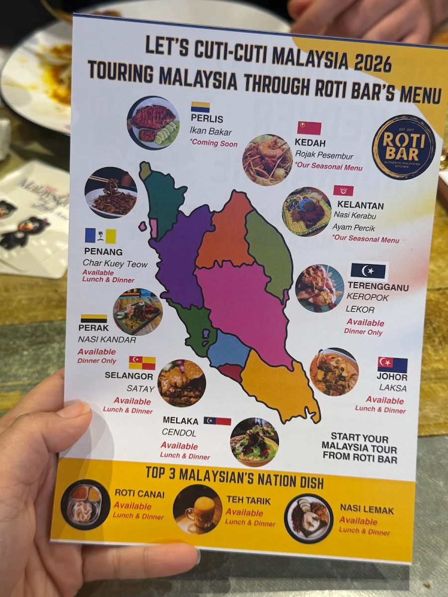 Menu, Roti Bar Little Collins St