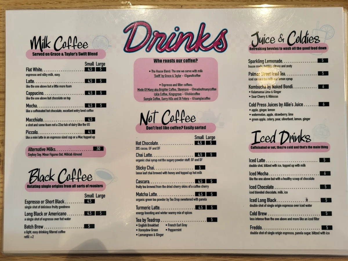Menu, Bloodhound Espresso