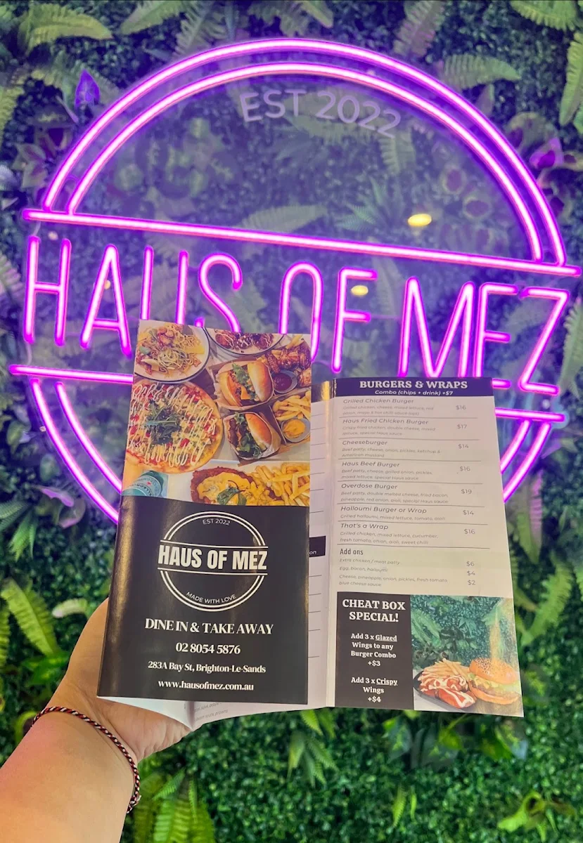 Menu, Haus of Mez