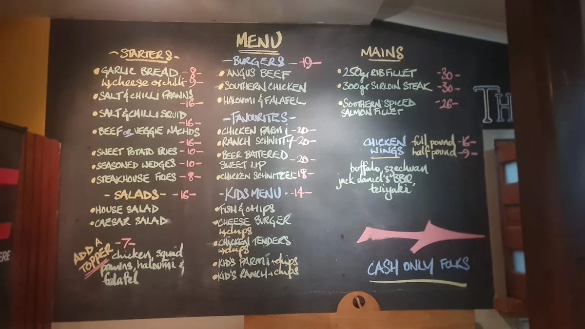 Menu, The Mended Drum