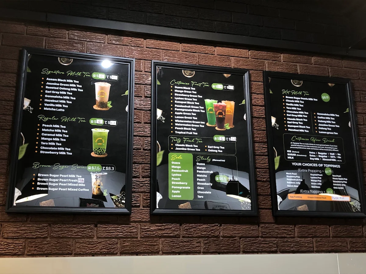Menu, Topepop Tea