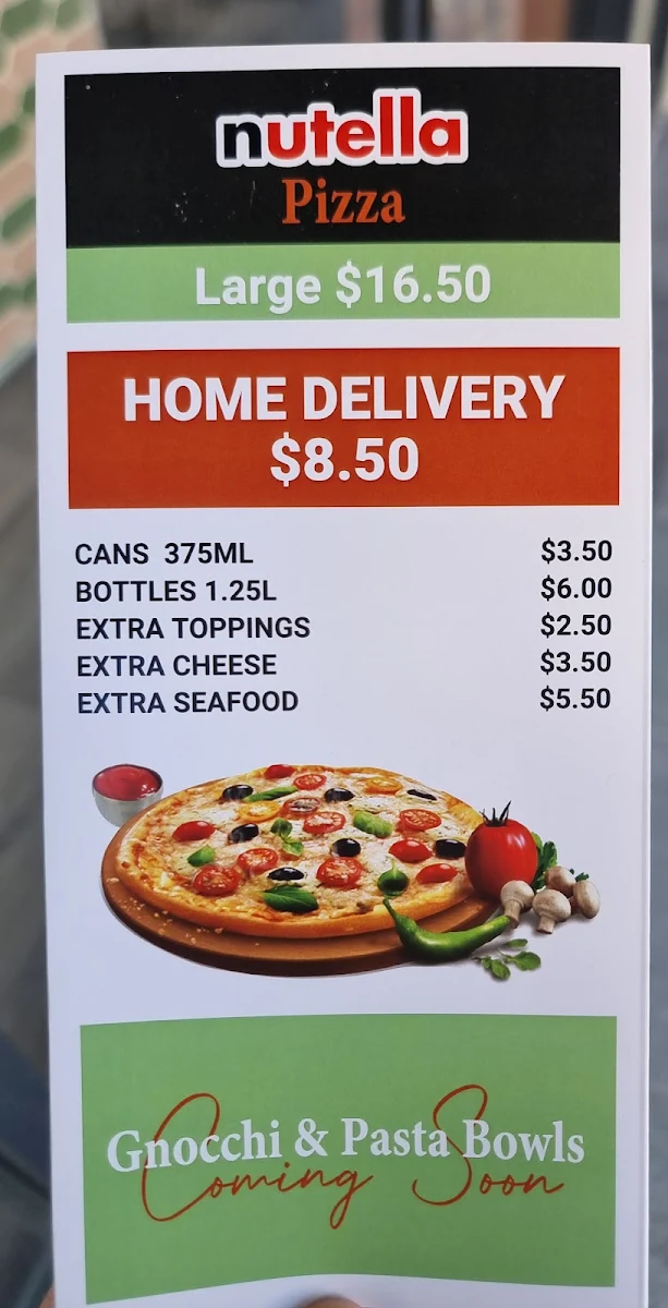 Menu, Juliano Pizzaria