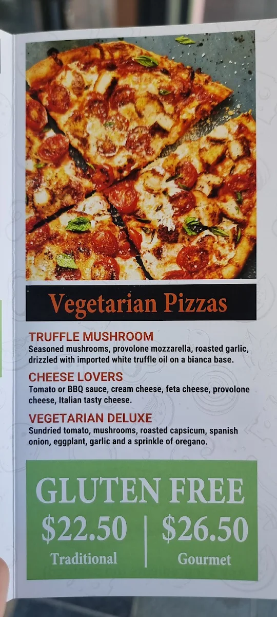 Menu, Juliano Pizzaria