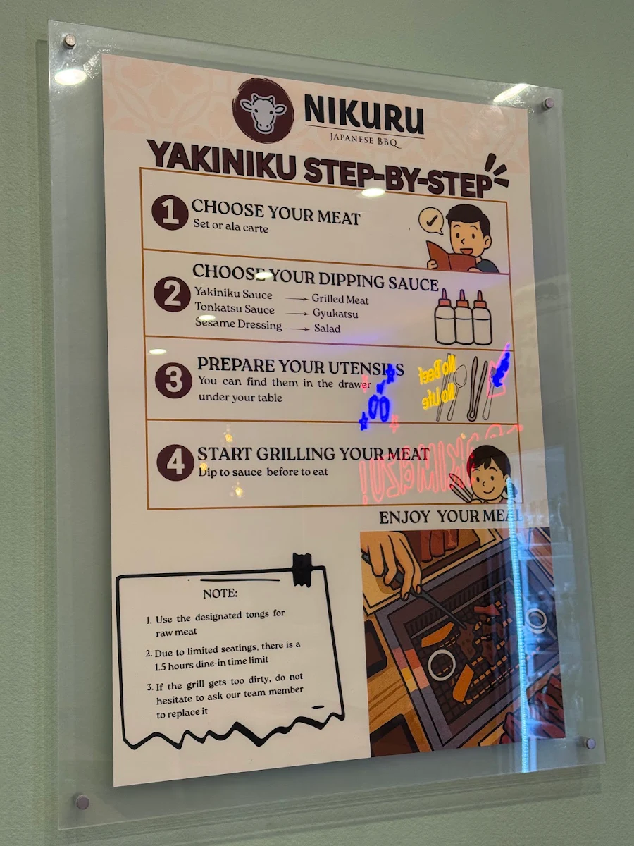 Menu, Nikuru Japanese BBQ