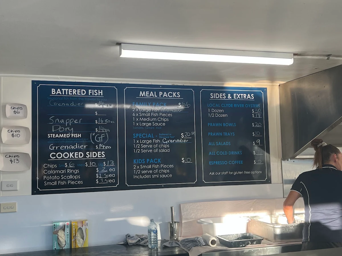 Menu, Innes Boatshed