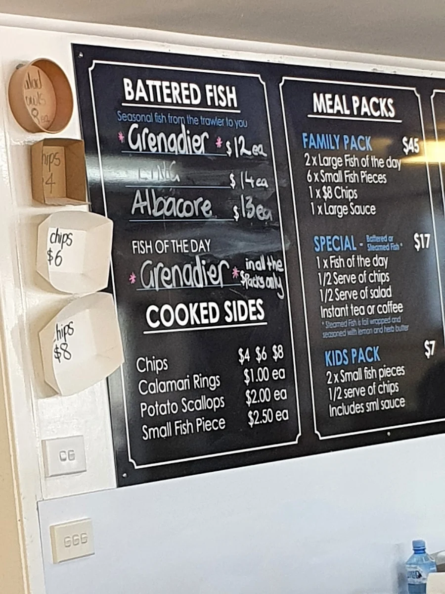Menu, Innes Boatshed
