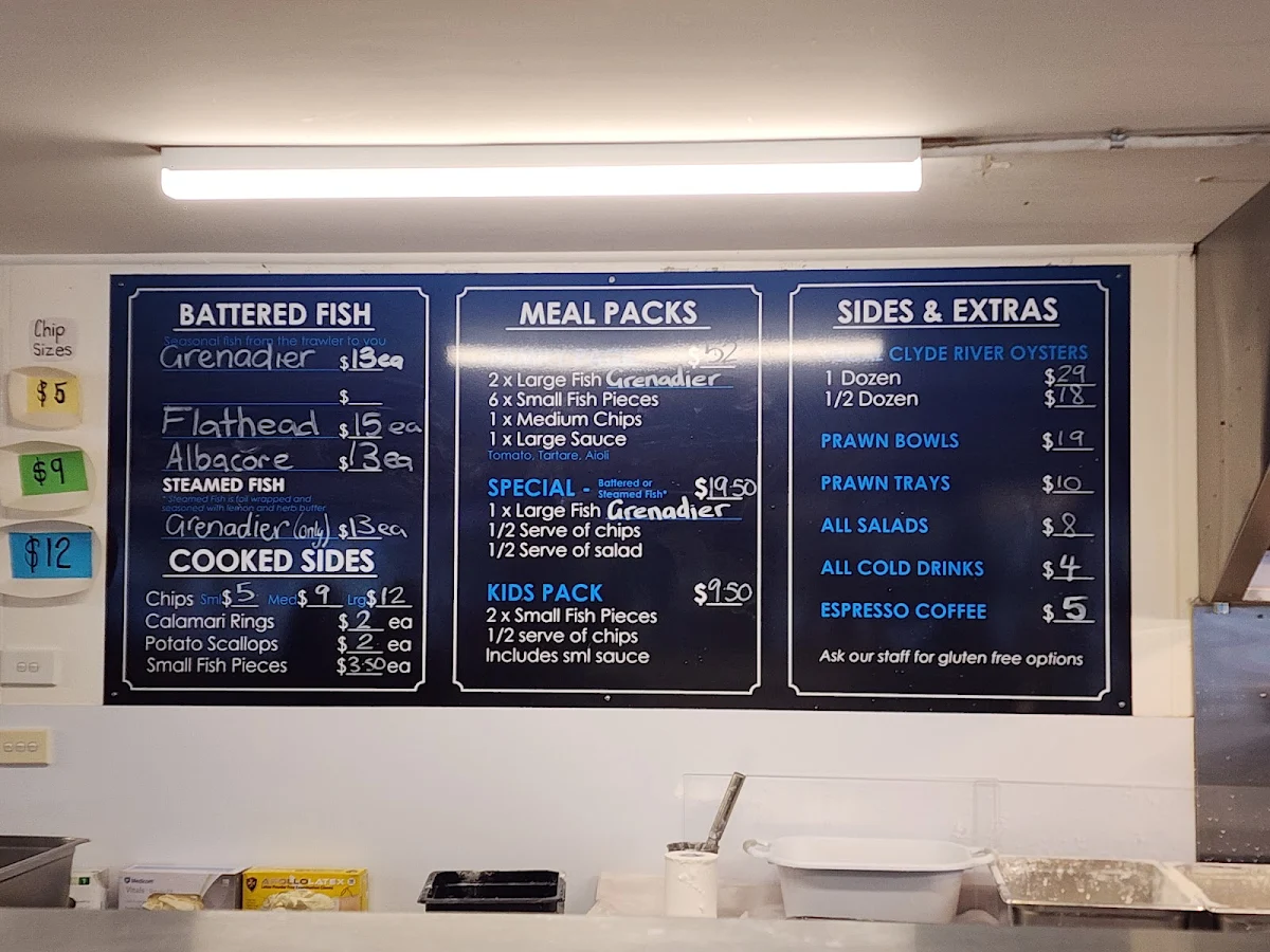 Menu, Innes Boatshed