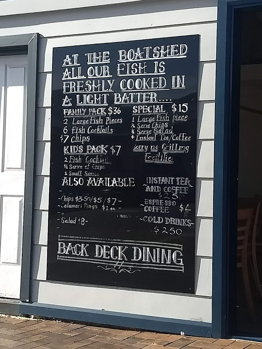 Menu, Innes Boatshed