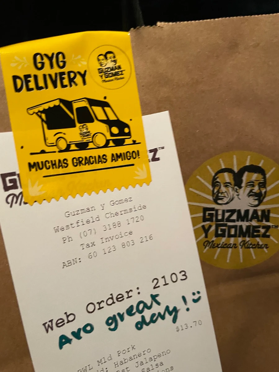 Menu, Guzman y Gomez - Westfield Chermside