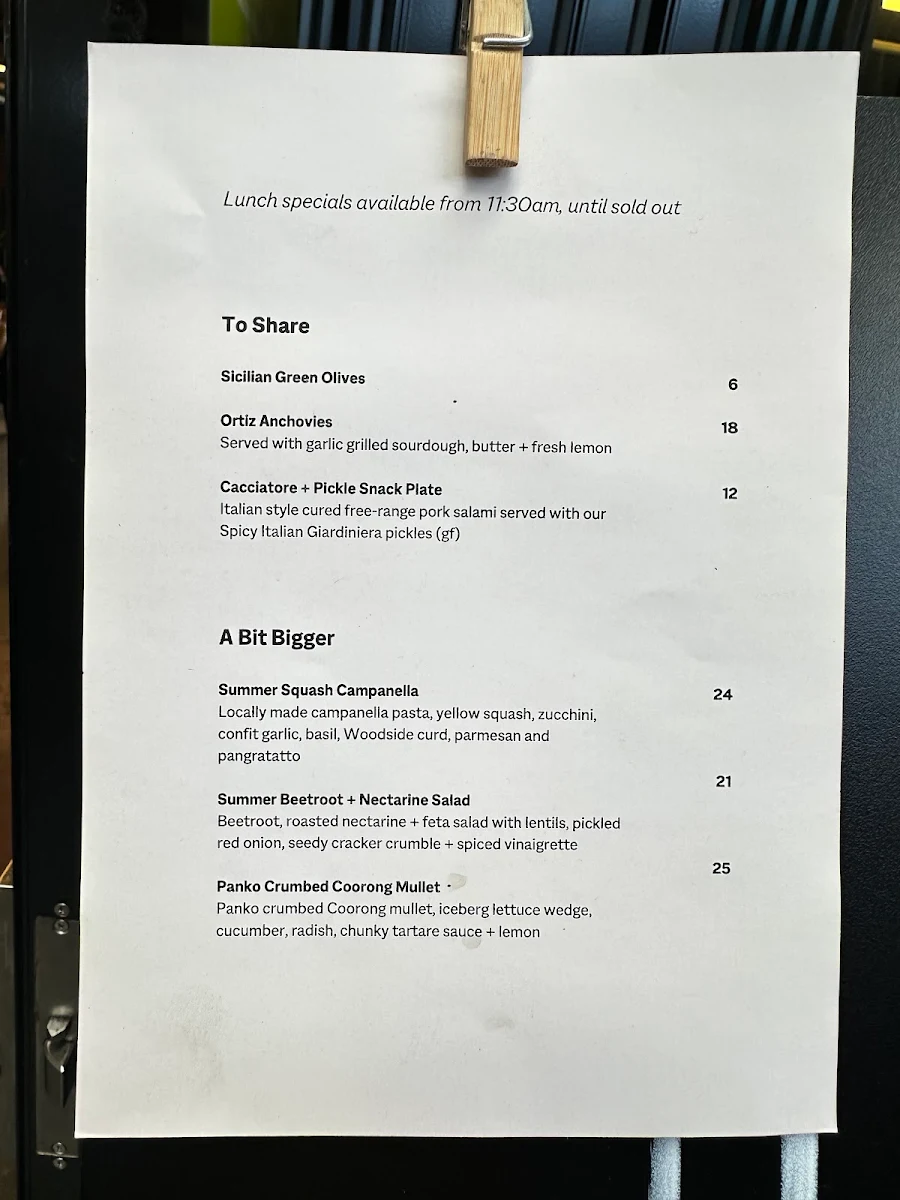 Menu, My Grandma Ben