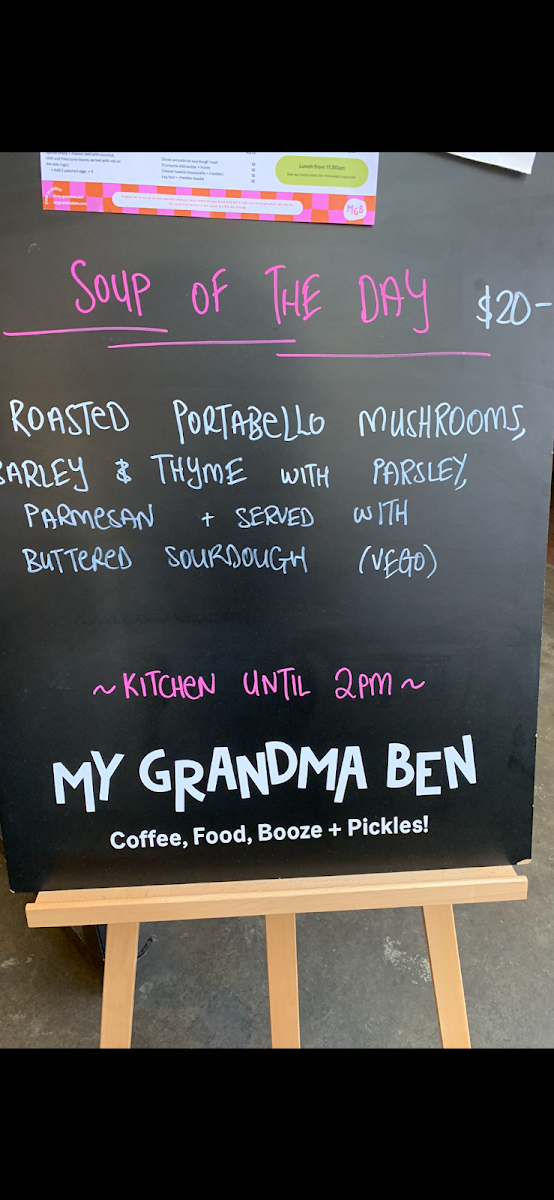 Menu, My Grandma Ben