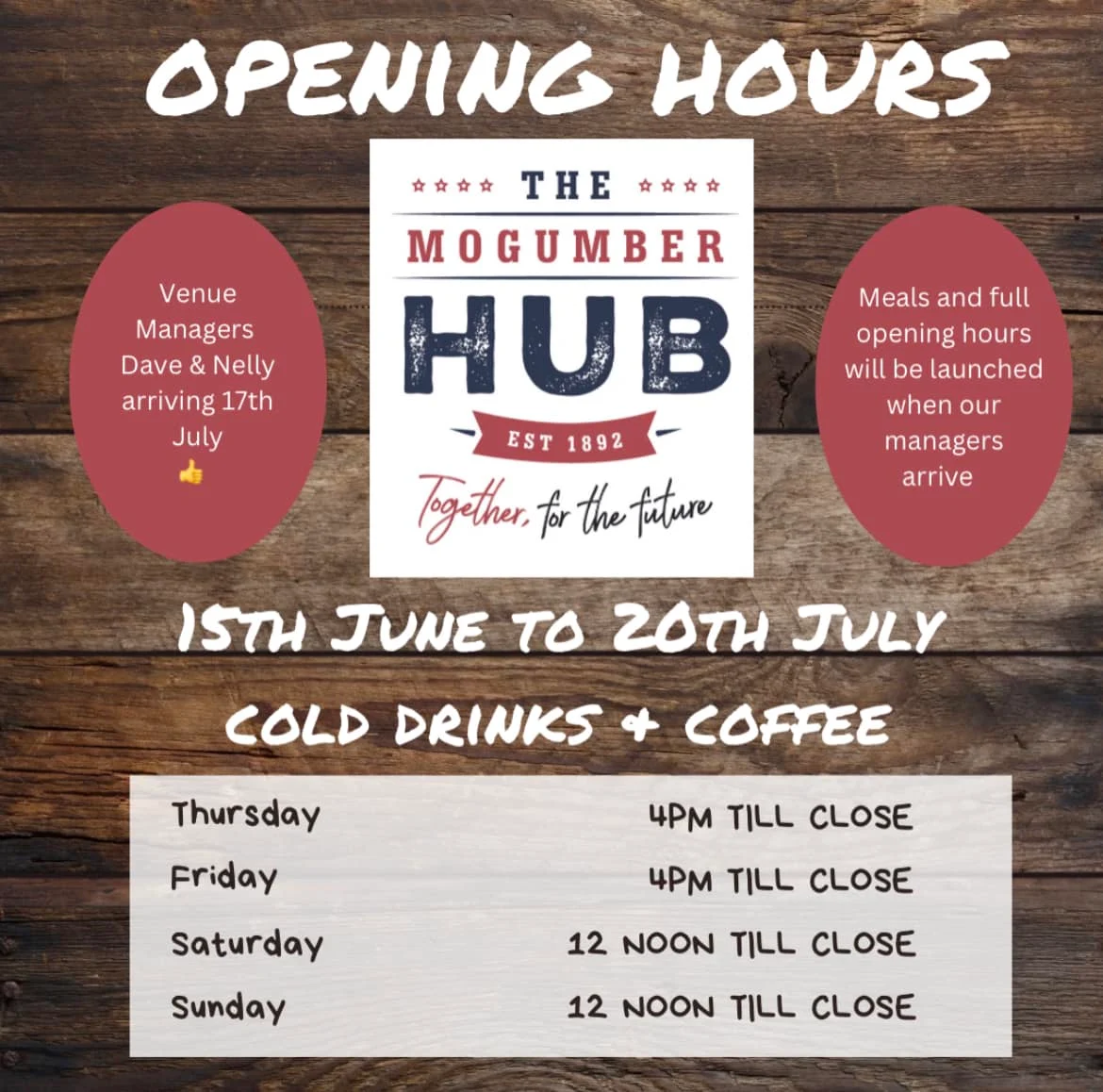Menu, Mogumber Hub