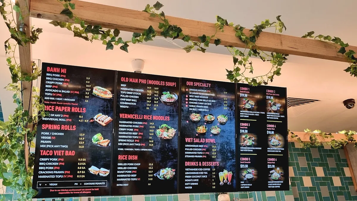 Menu, Old Man Pho Docklands - Vietnamese Restaurant