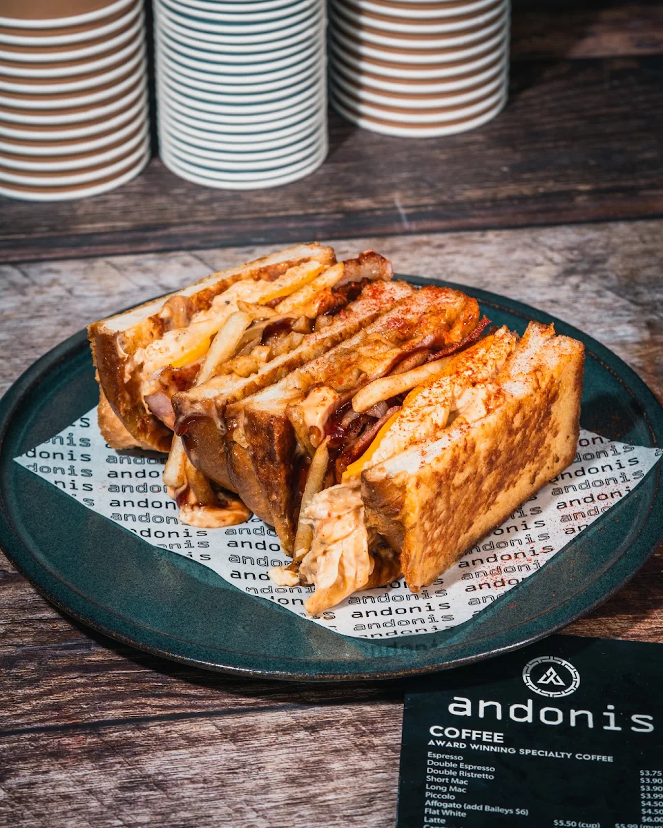 Menu, Andonis Cafe & Bar, Chermside