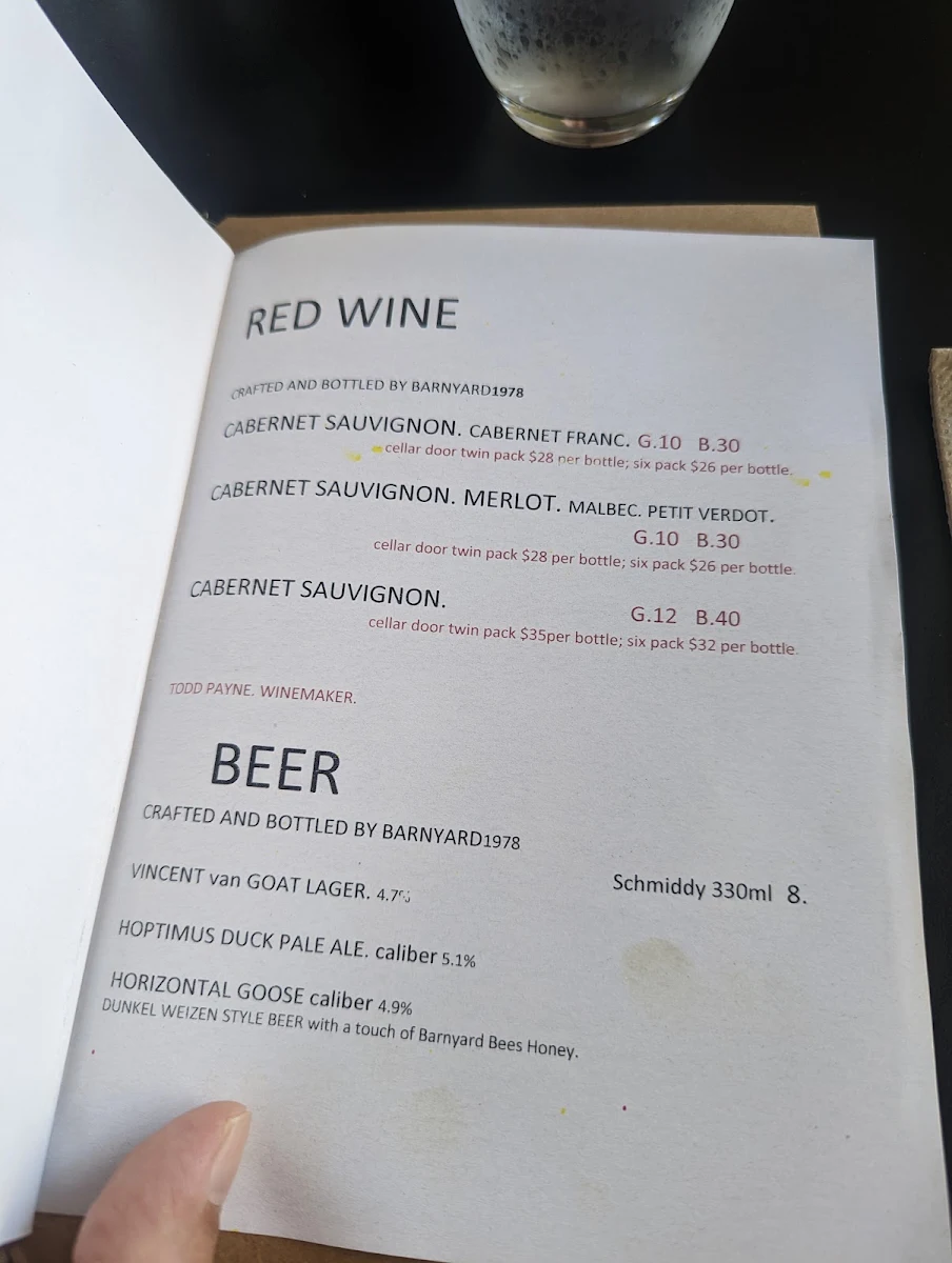 Menu, Barnyard1978