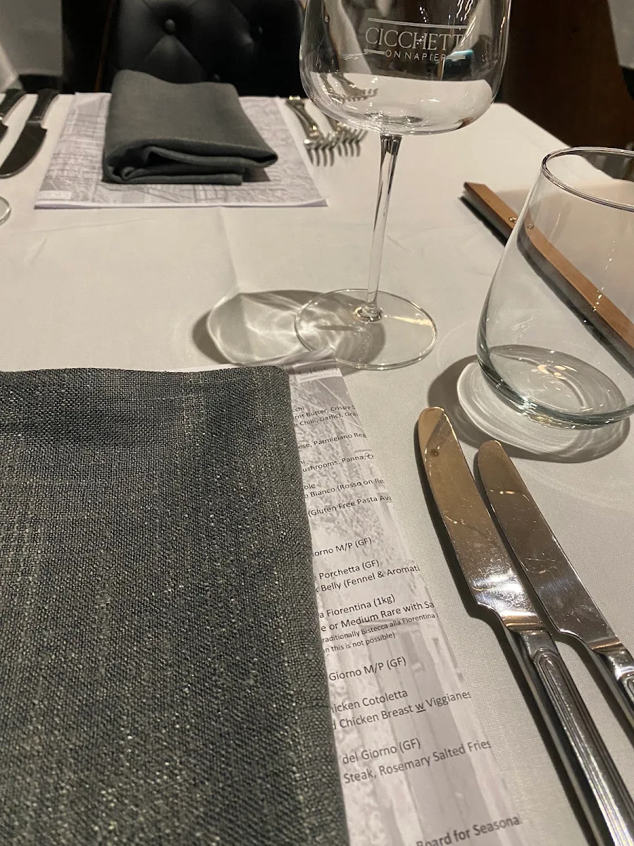 Menu, Cicchetti On Napier