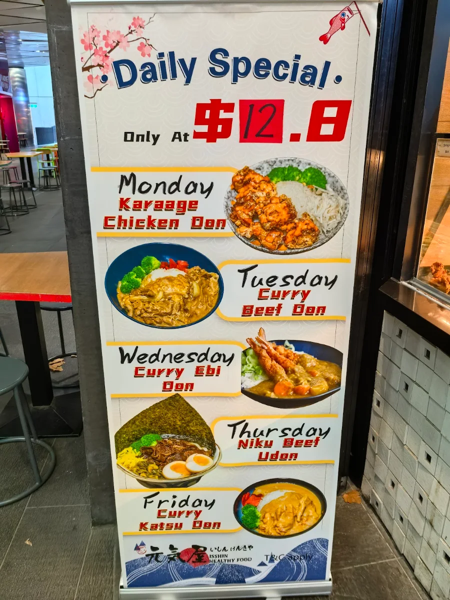 Menu, Isshin Healthy Food