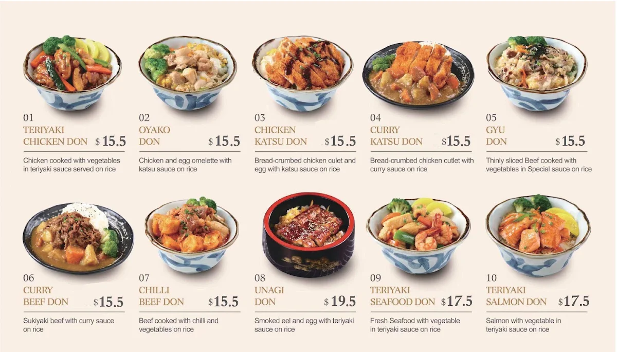 Menu, Isshin Healthy Food
