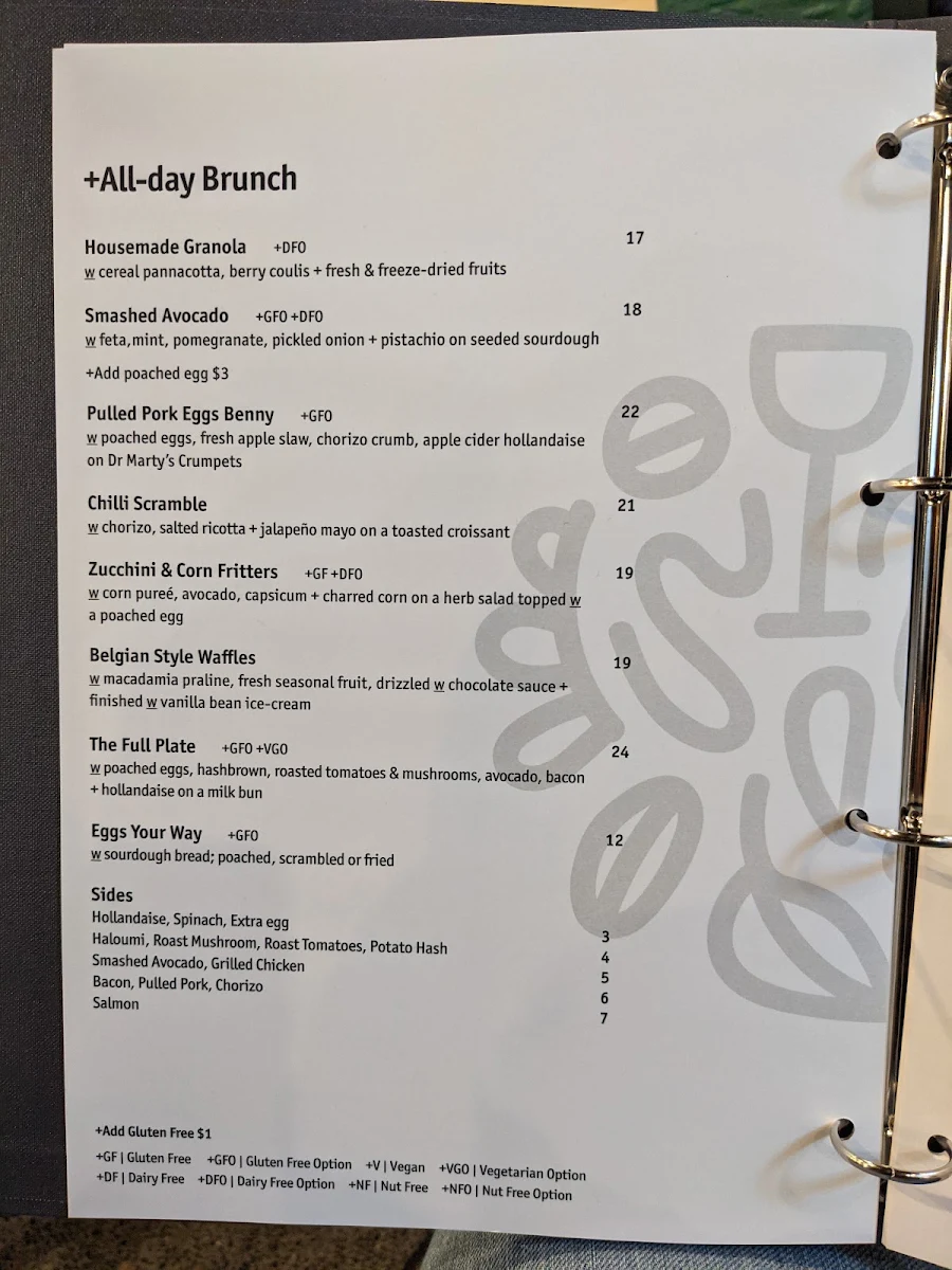 Menu, Milk & Wine Co.