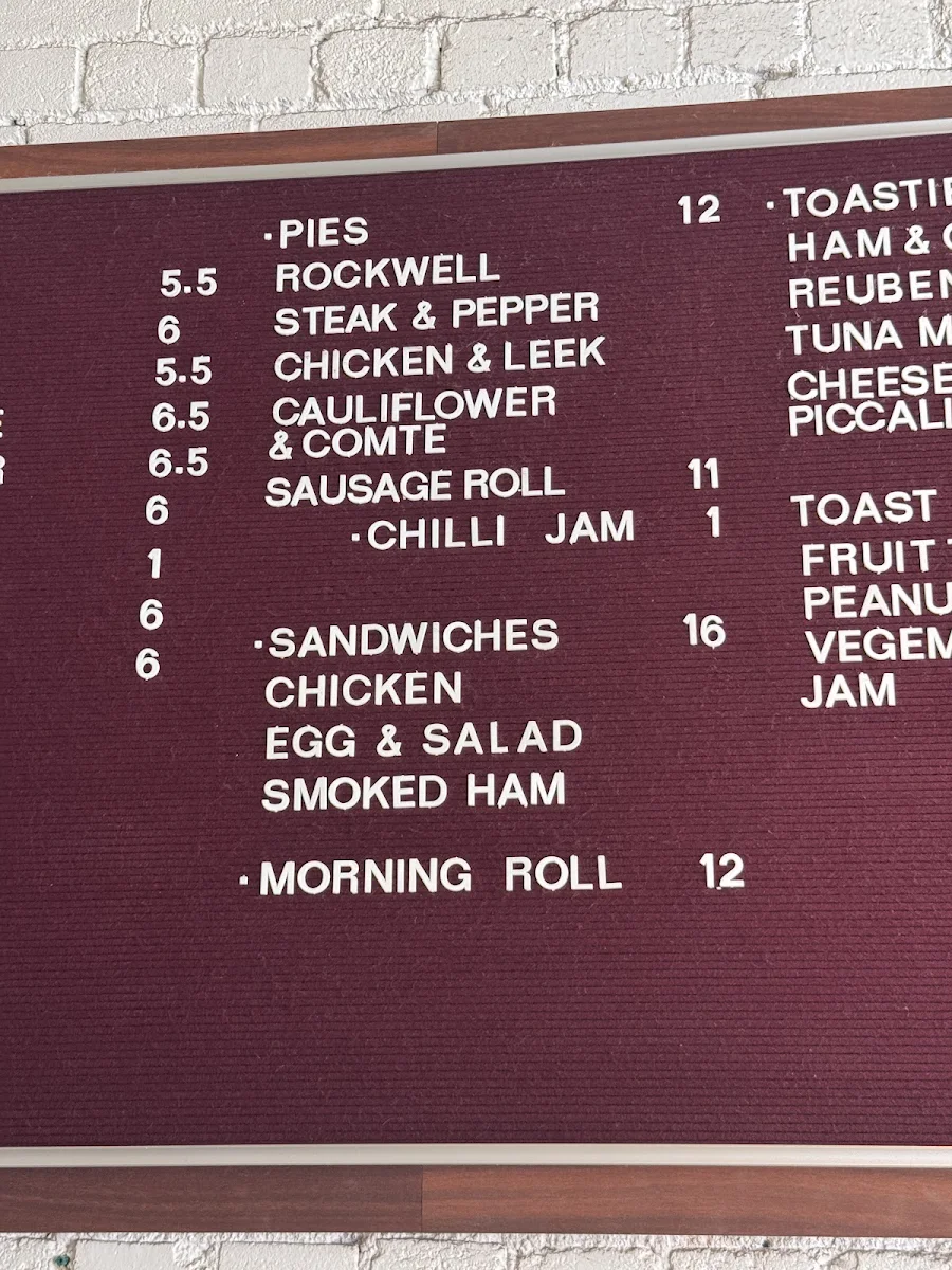 Menu, Falco Bakery - Smith St