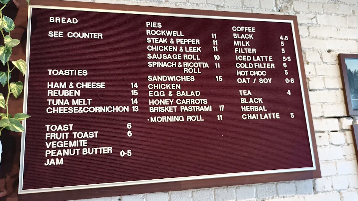 Menu, Falco Bakery - Smith St
