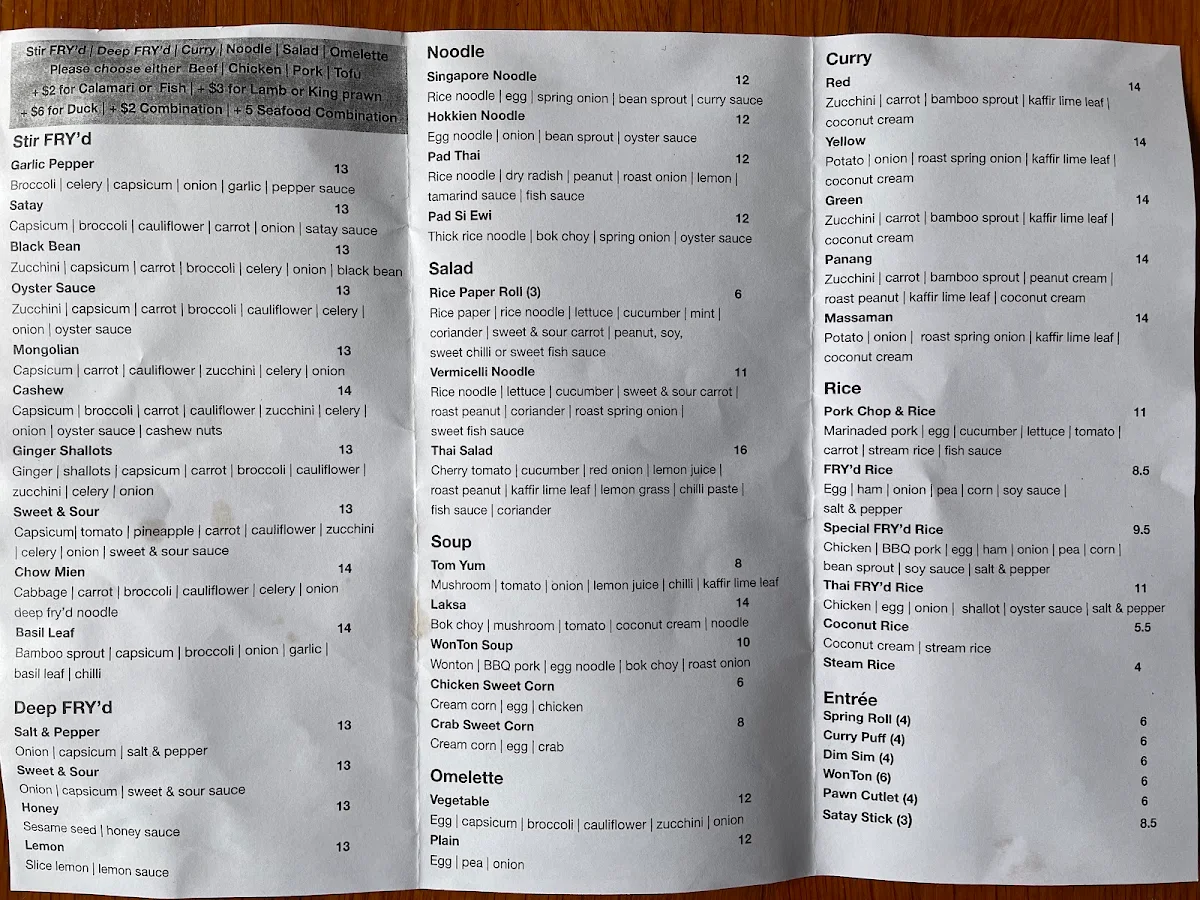 Menu, Take-Out Time Cafe & Bakery Ipswich