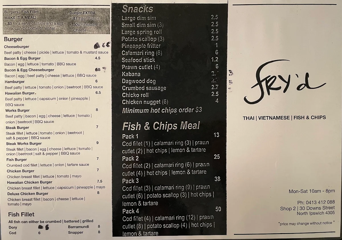 Menu, Take-Out Time Cafe & Bakery Ipswich