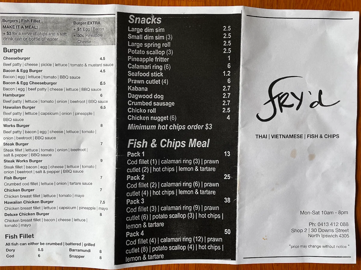 Menu, Take-Out Time Cafe & Bakery Ipswich