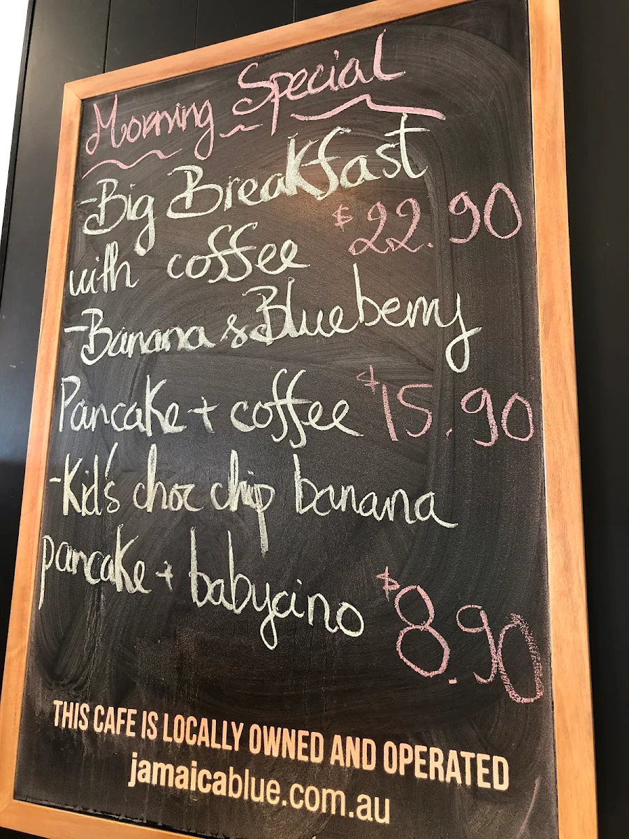 Menu, Jamaica Blue Livingston Marketplace