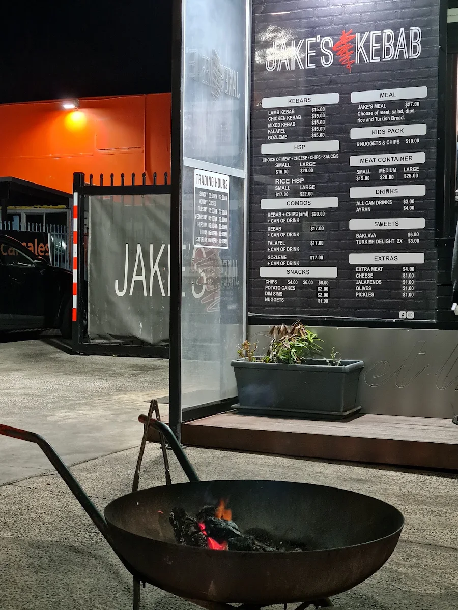 Menu, Jake's Kebab