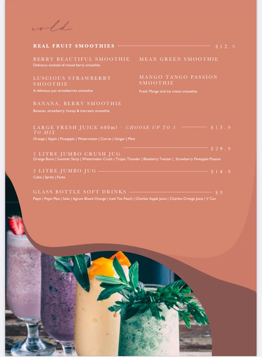Menu, Sir Braxton Chocolate Bar