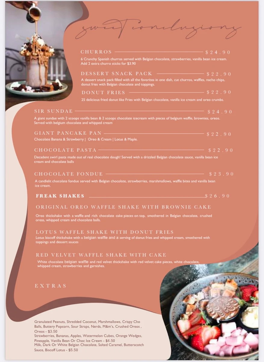 Menu, Sir Braxton Chocolate Bar